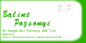 balint pozsonyi business card